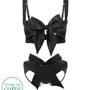 Adore Me Black Lingerie Set with Bow